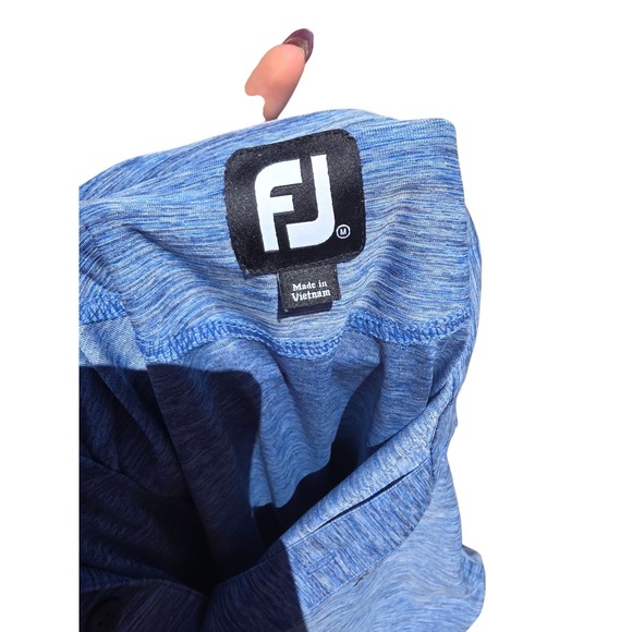 FootJoy Torrey Pines Golf Polo Shirt Moisture Wicking Athletic Fit Blue Men XL - Picture 3 of 4